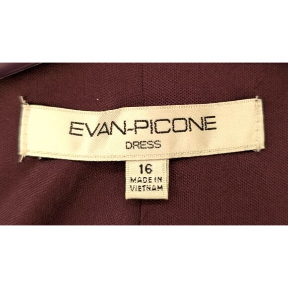Evan Picone Dress Sz 16 Shawl Collar Red Wine Color Elegant Holiday Festive - Picture 3 of 16